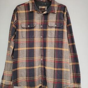 Men's Prana Organic Cotton Button down Flannel Sz.L euc